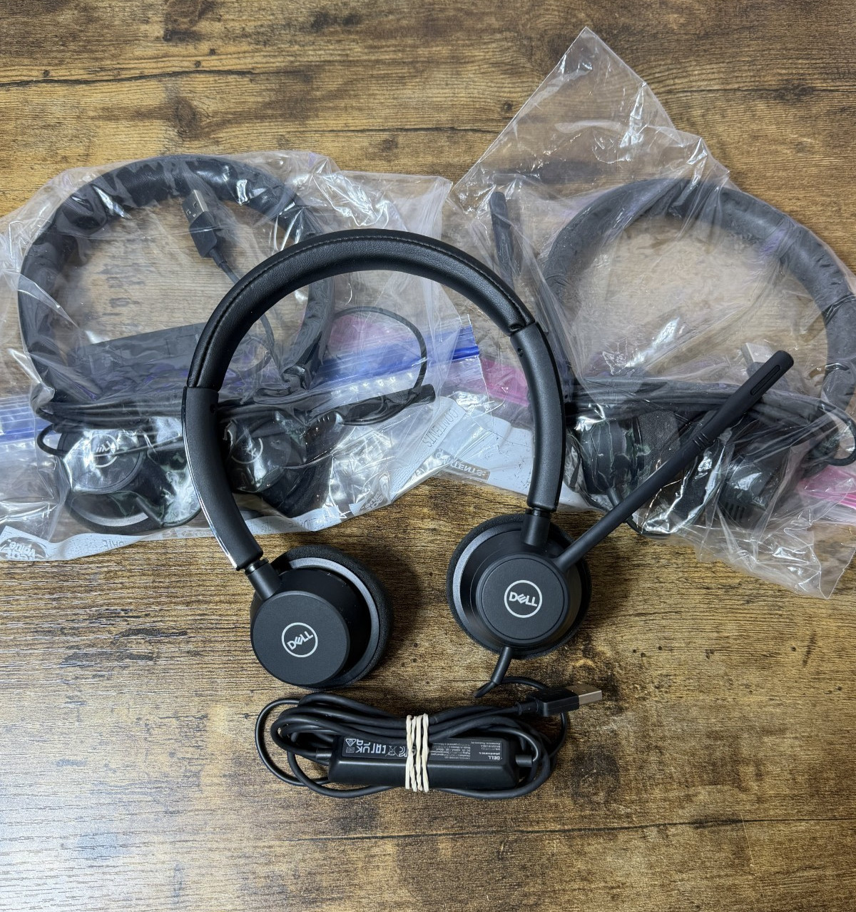 LOT OF 3 Dell Plantronics Model BW3310-M USB-A Headset Black