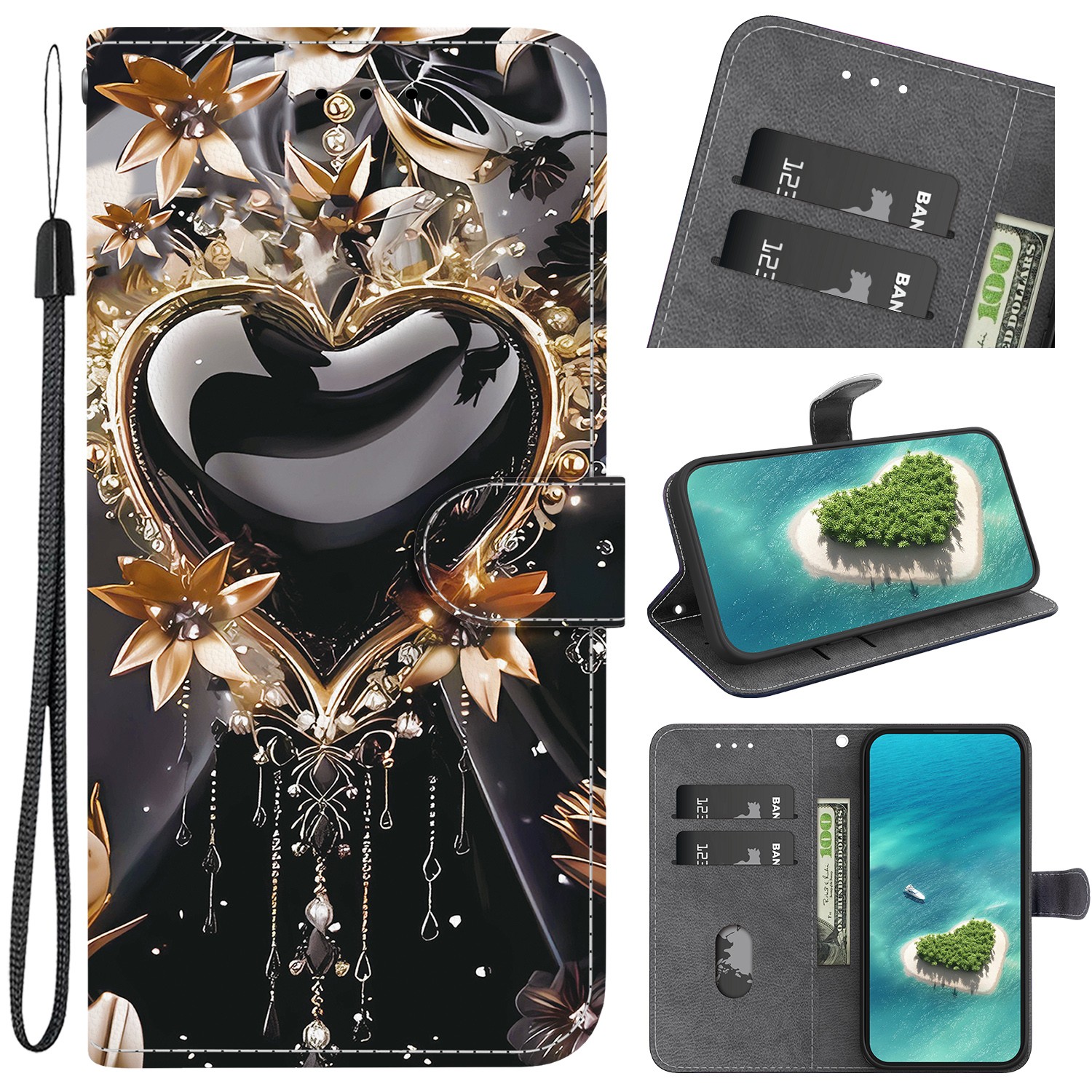 Panda Flower Wallet Phone Case for Motorola Edge 30 G34 G84 G14 G22 G71 G22 E13