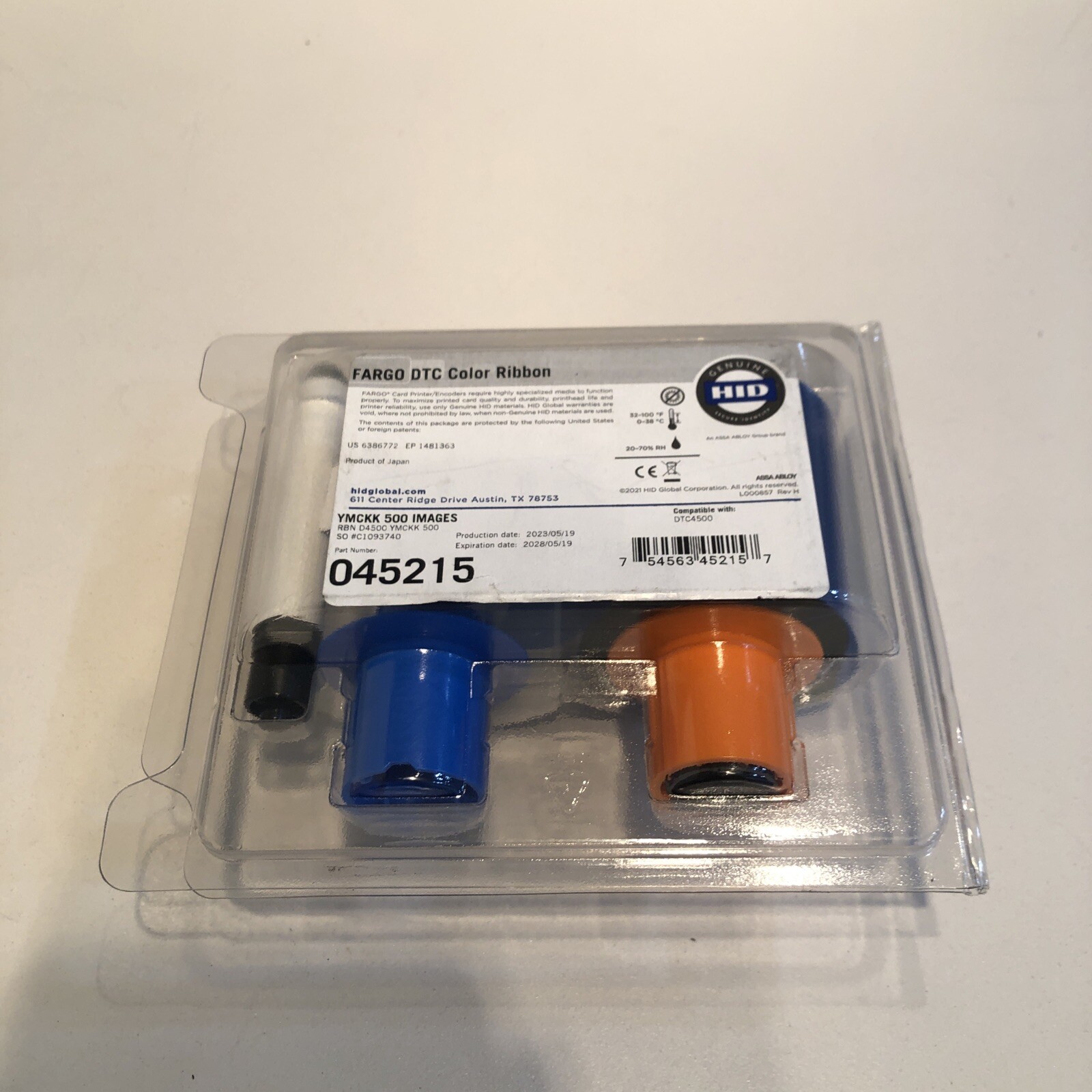 HID Fargo YMCKK Full-Color ID Card Ribbon For DTC4500