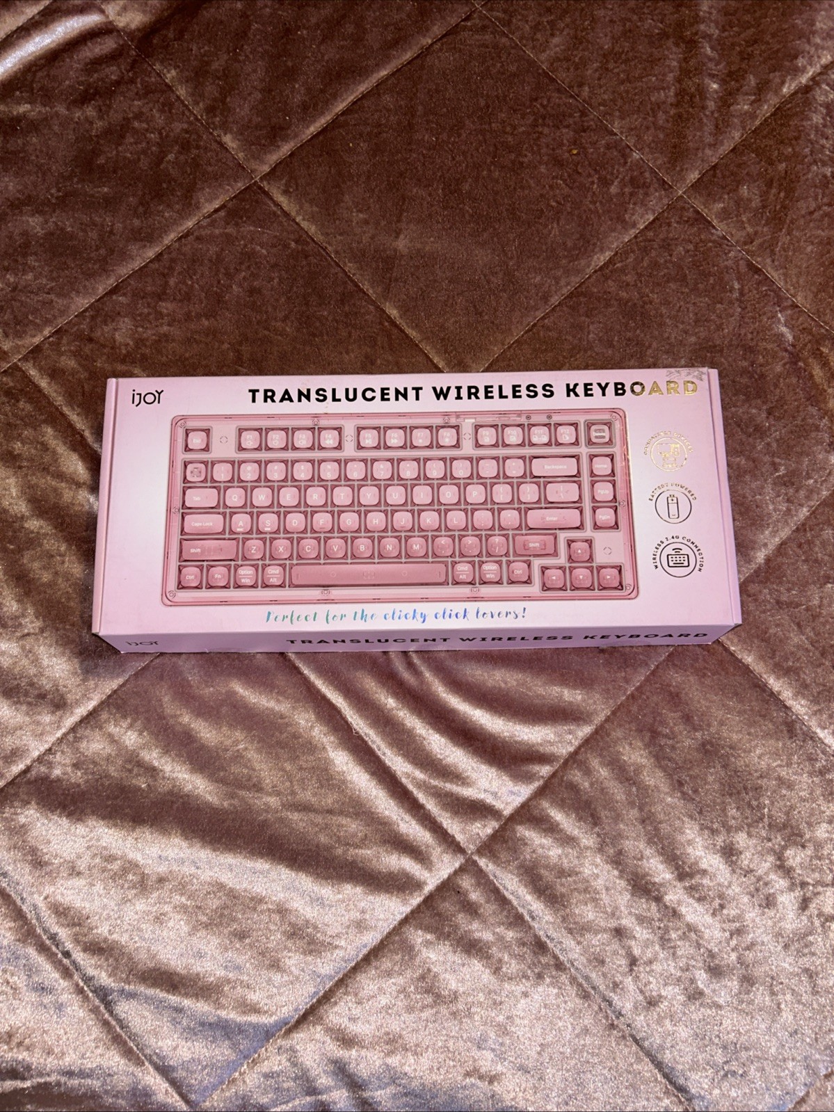 iJoy Wireless Pink Transparent/Translucent Keyboard New With 