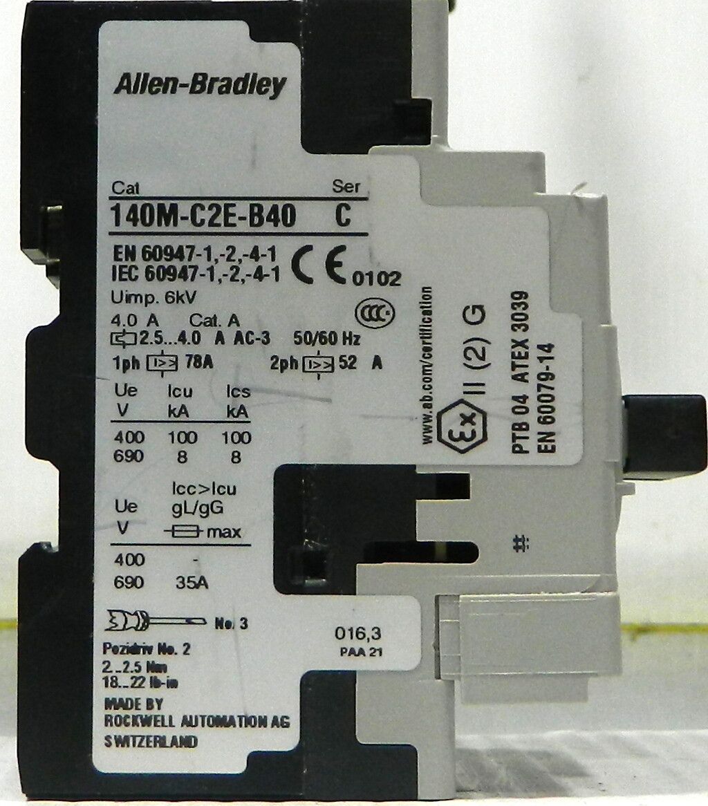 Allen Bradley 140M-C2E-B40 Motor Protector Circuit Breaker Series C 140MC2EB40