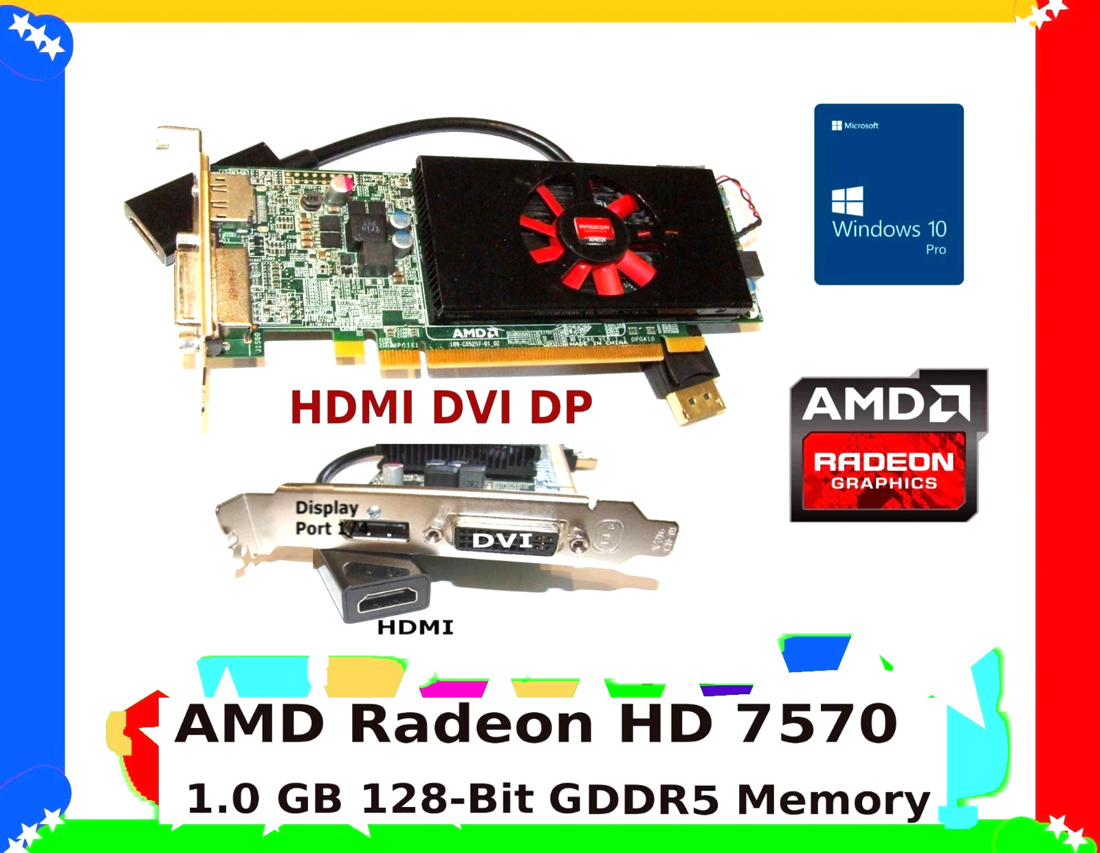 RETRO Win XP Video Card✔️HDMI-DVI-DP✔️PCI-E  x16 2.0✔️DELL HP✔️Overclocks easily
