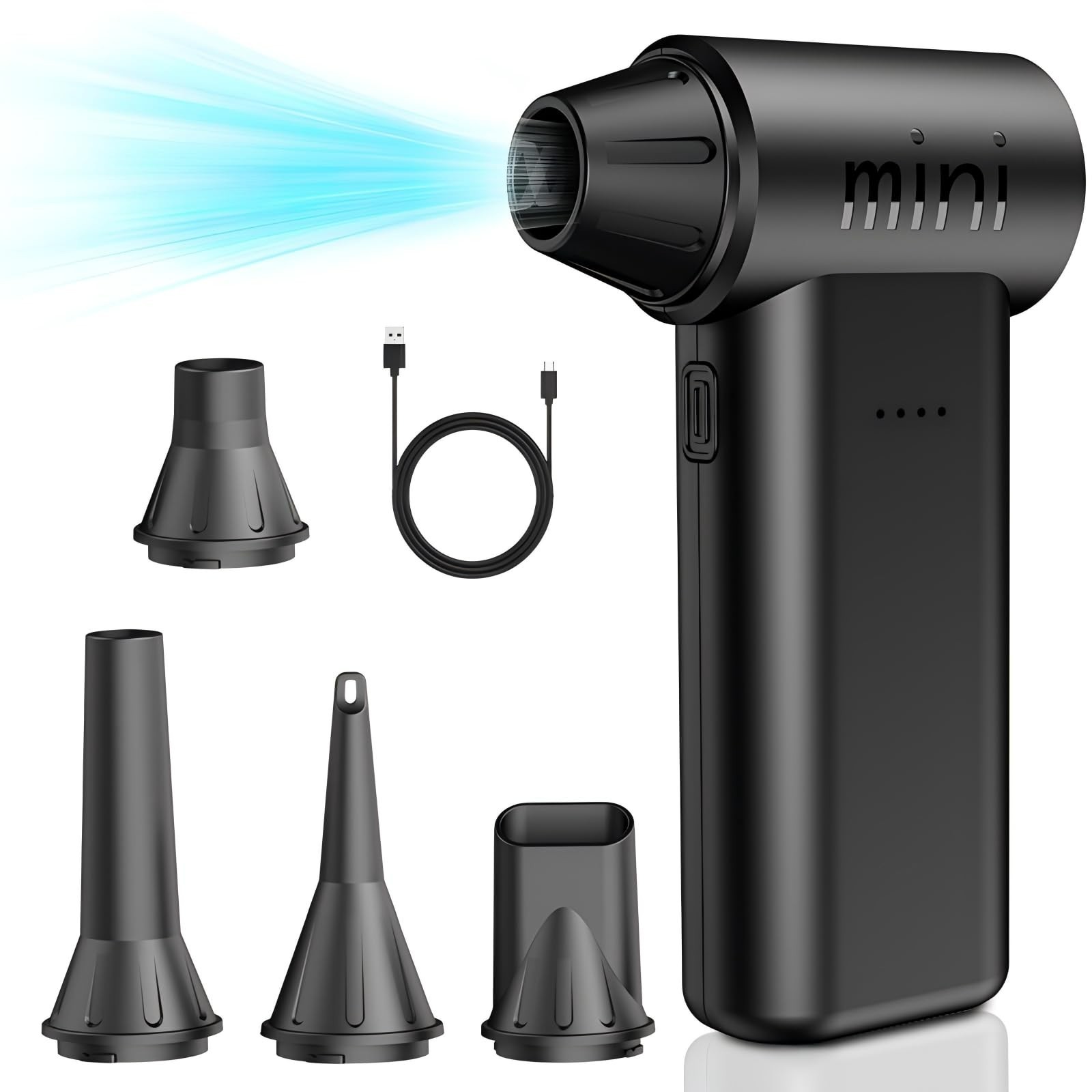 Cordless Electric Air Duster 150,000 RPM - 3-Speed Mini Blower for Dust Removal,