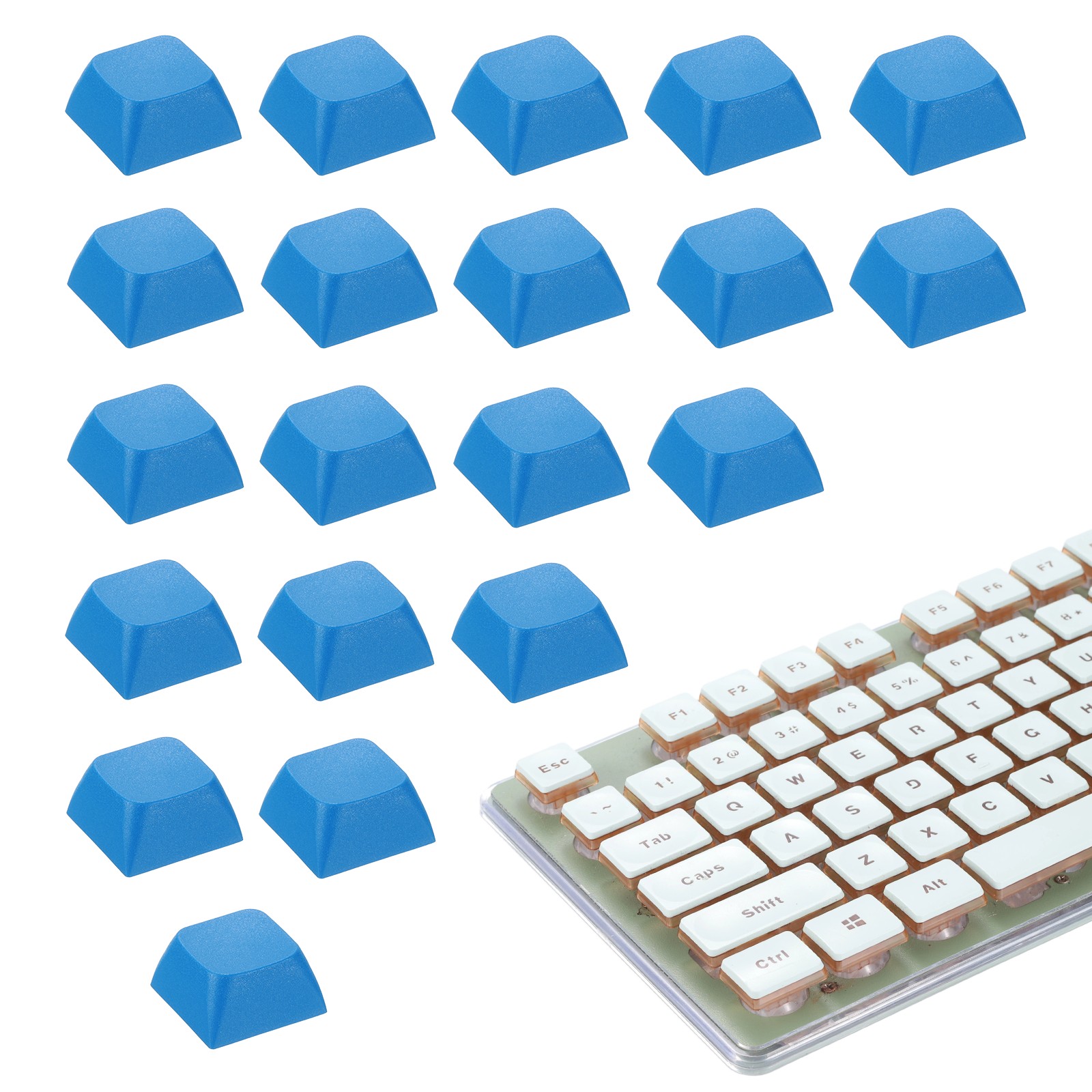 20Pcs XDA Profile Keycap Set PBT Mechanical Numeric Keypads, Dark Blue