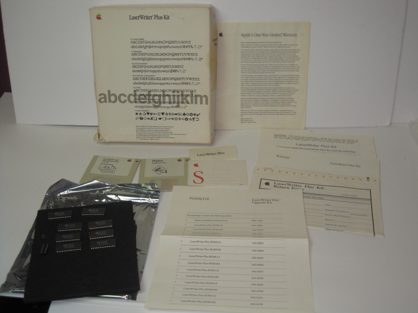 Vintage Apple Macintosh  Software LaserWriter Plus Kit OEM