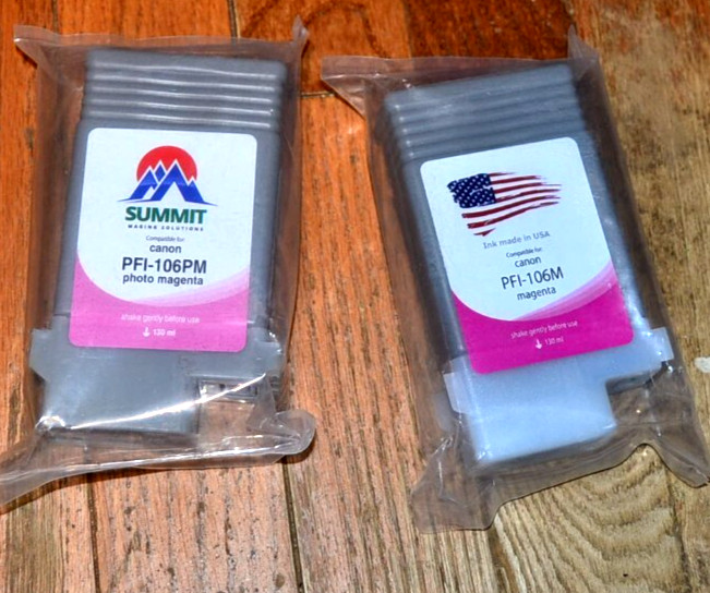 2 Compatible Cartridges for canon PFI-106 PM & 106 M Magenta Ink& PM ink