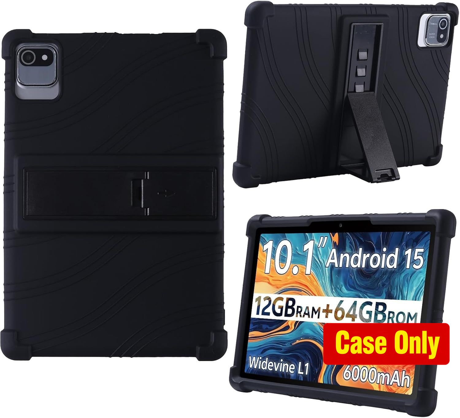 Case for Android 10.1 inch Tablet, Soft Friendly Cover with Adjustable Stand