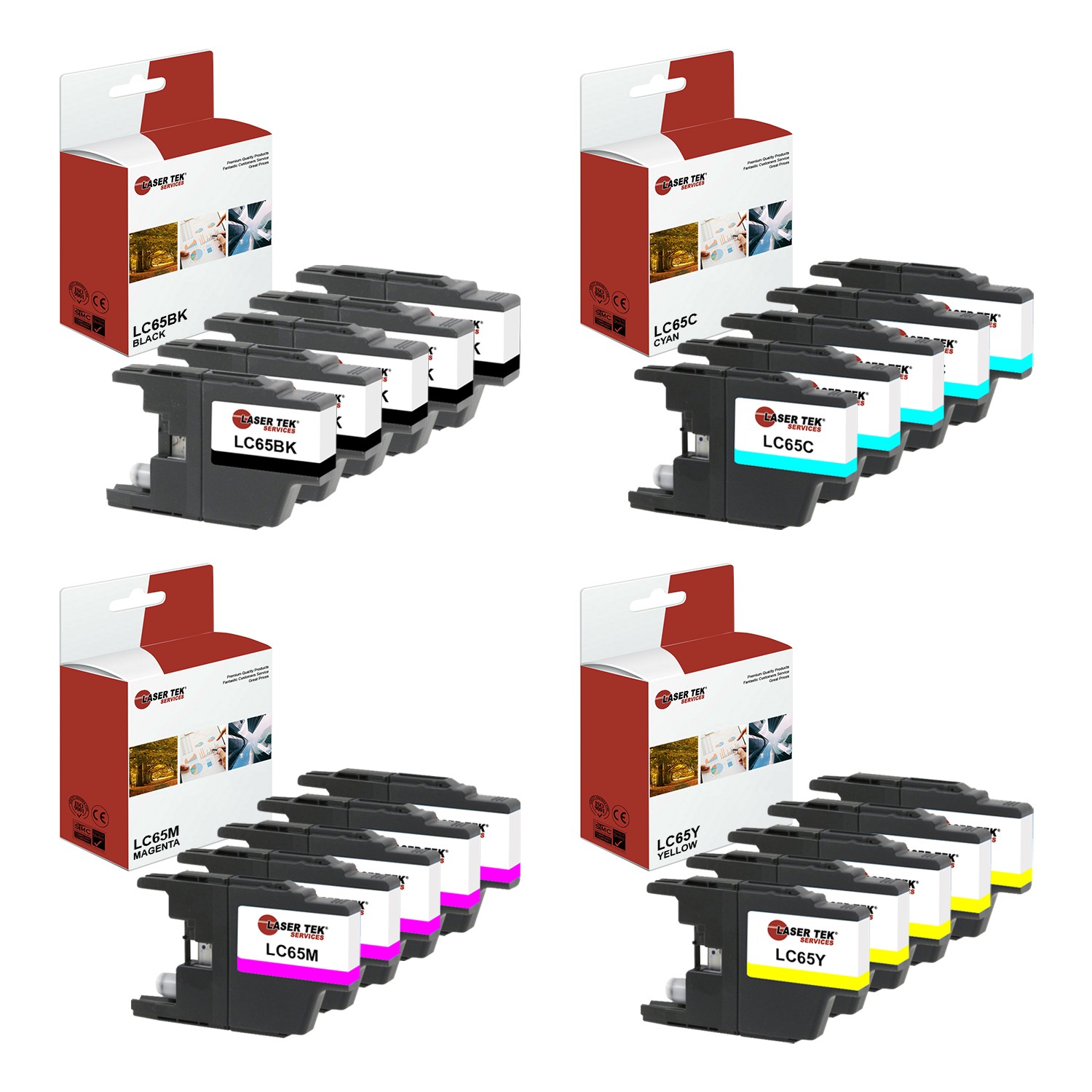 20Pk LTS LC-65 BCMY Compatible for Brother MFC5890CN 5895CW Ink Cartridge