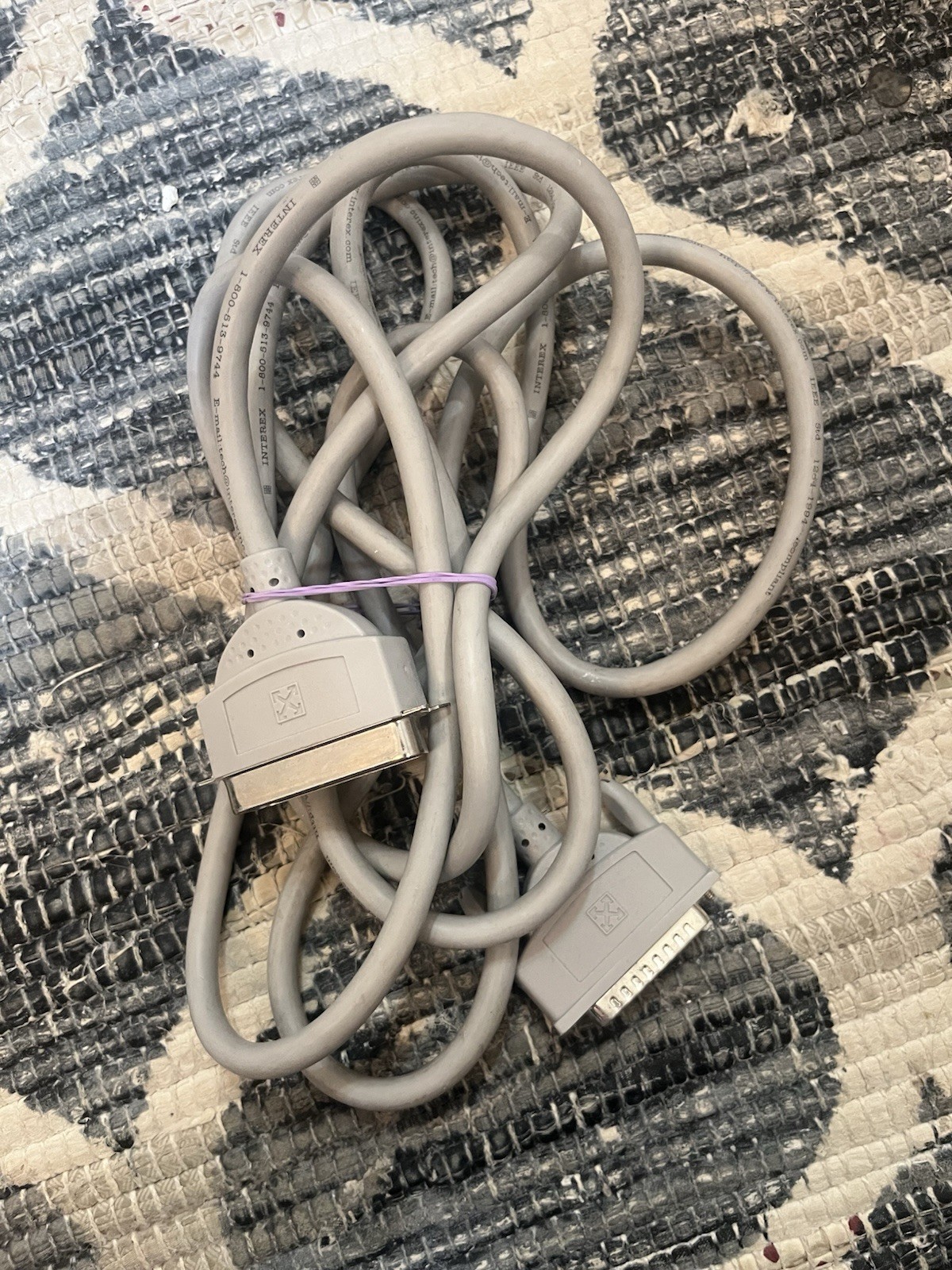 10 FT (120") Interex Gray Centronics Parallel Printer Data Cable IEEE 284-1994