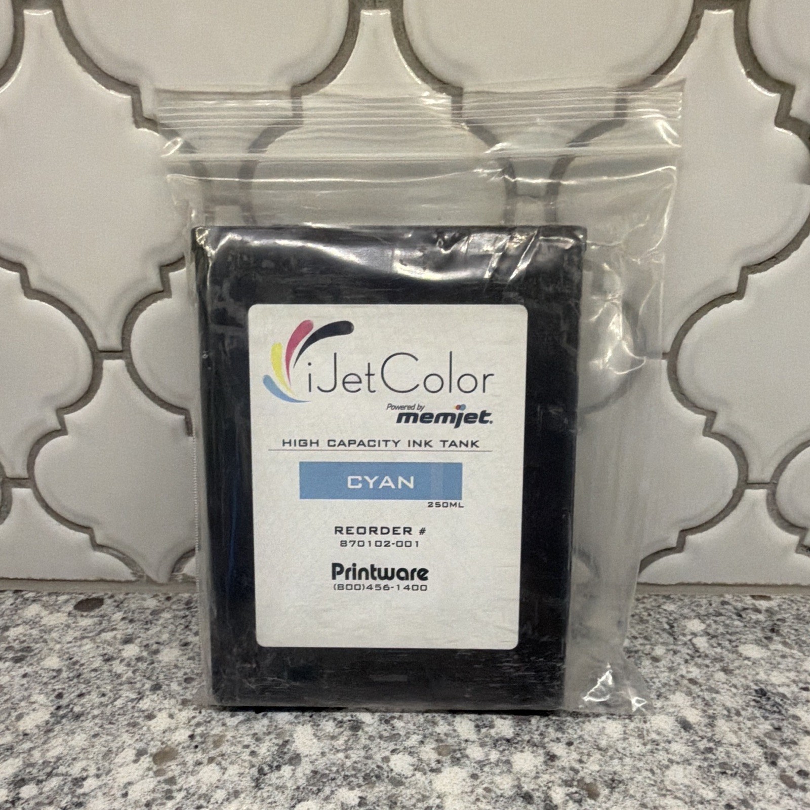 iJetColor High Capacity Cyan Ink Tank 250mL for Printware Memjet 870102-001
