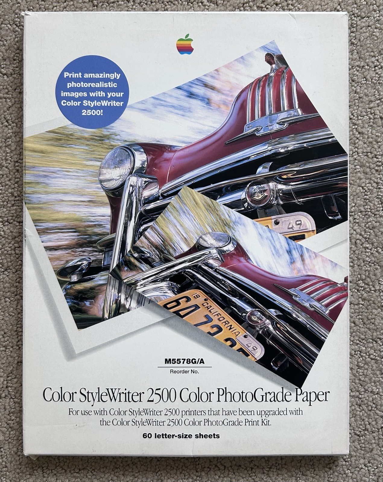 Apple 1996 Color StyleWriter 2500 PhotoGrade Printer Paper ~ 60 Sheets ~ Unused
