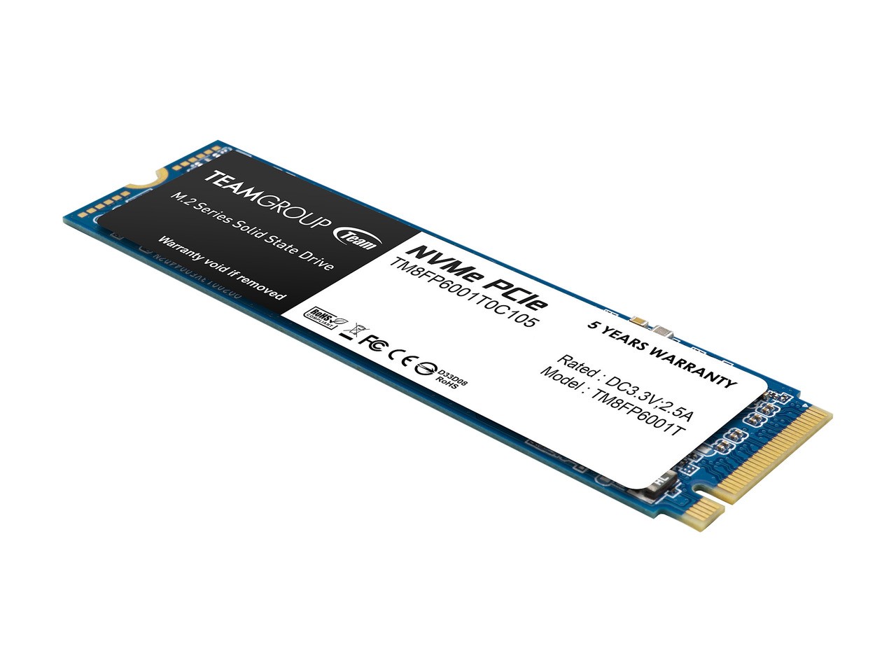 Team Group MP33 M.2 2280 1TB PCIe 3.0 x4 with NVMe 1.3 3D NAND Internal Solid