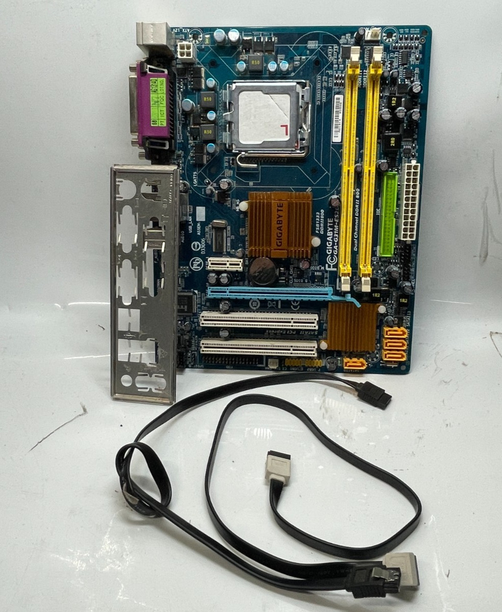 Gigabyte GA-G31M-ES2L Rev 1.1 mATX 775 Motherboard w/ IO Cover E7400 IDE FDD