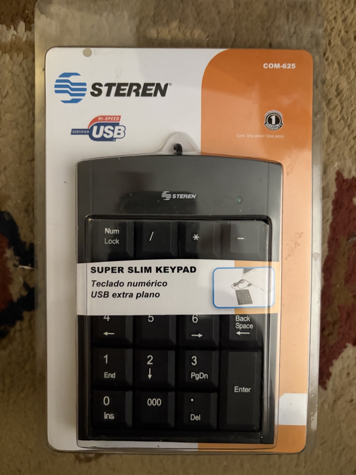 Steren Super Slim Keypad COM-625 Hi Speed USB NIB for Laptop PC