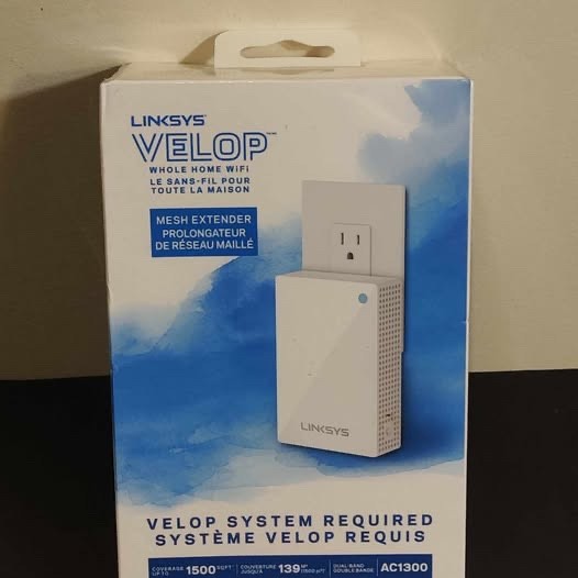 Linksys Velop WHW0101P AC1300 Plug-In Mesh WiFi Range Extender | New in Box