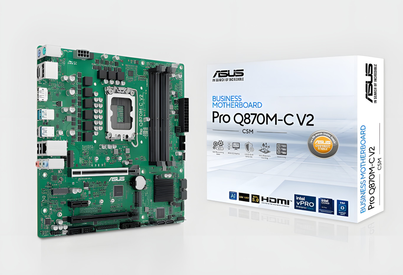 ASUS PRO Q870M-C V2-CSM Intel Q870 LGA1851 Micro-ATX Motherboard 256GB DDR5 vPro