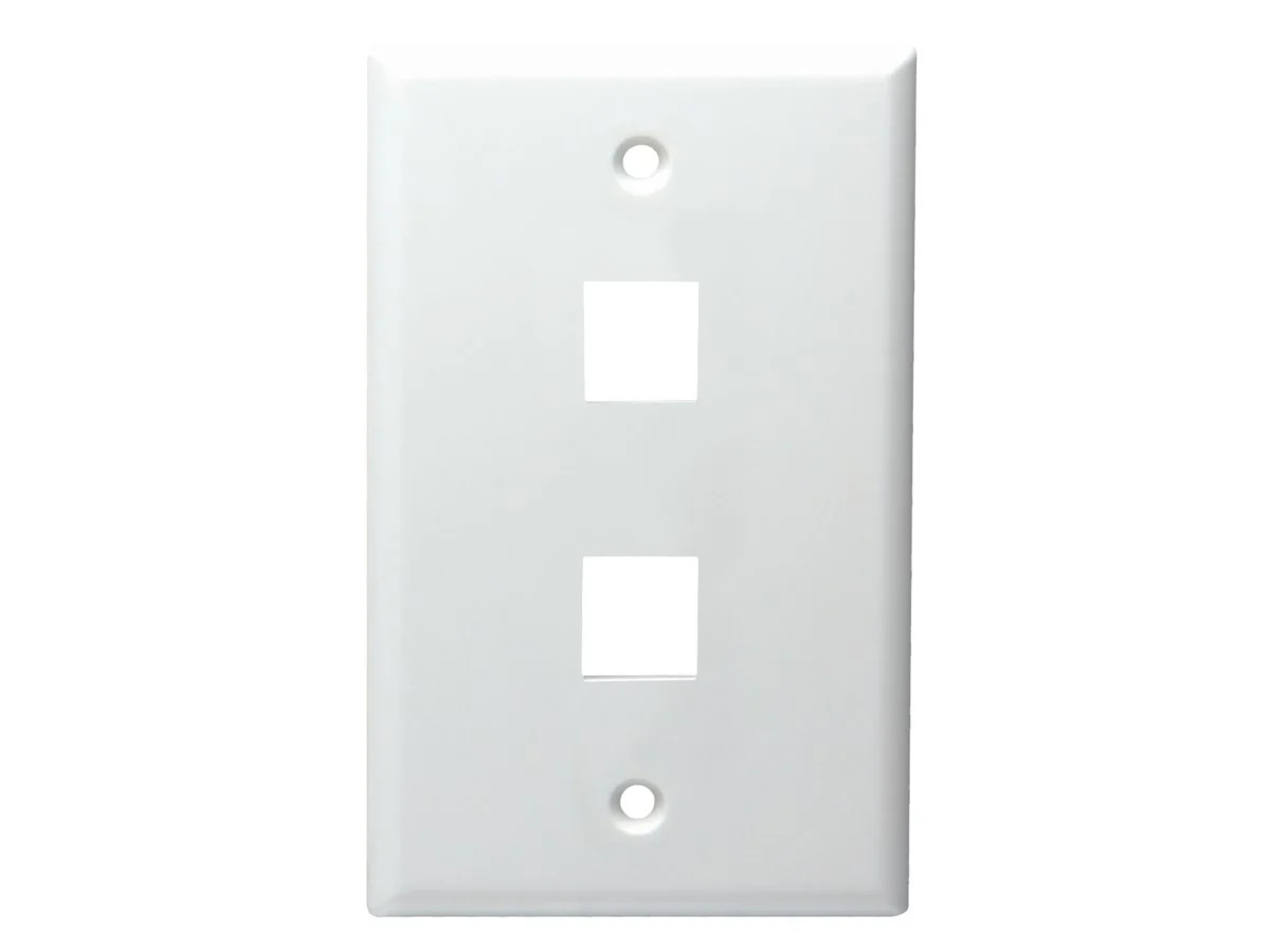 Monoprice Mid-Size Keystone Plate 2 Port, Ultra White, UL