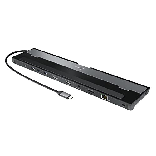 J5Create JCD542 USB C Dual HDMI Docking Station 10 In 1