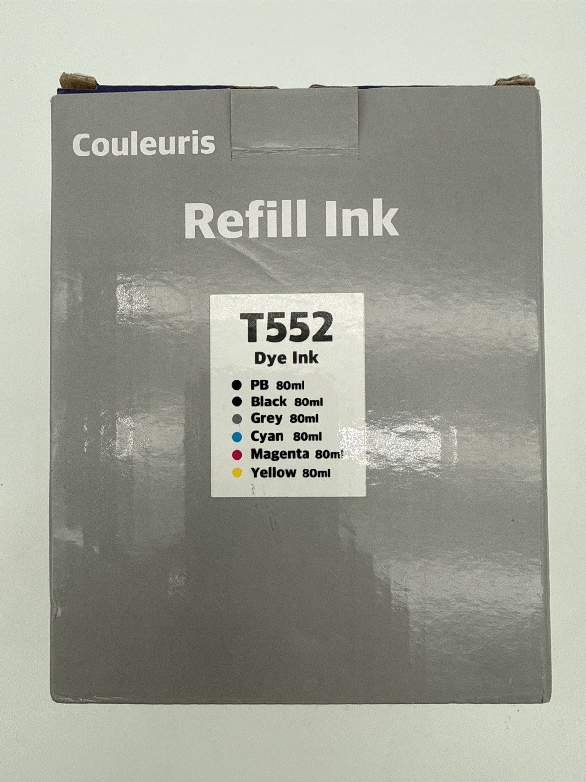 Couleuris T552 Inkjet Refill Bottle Set Black Gray Cyan Magenta Yellow 80ml