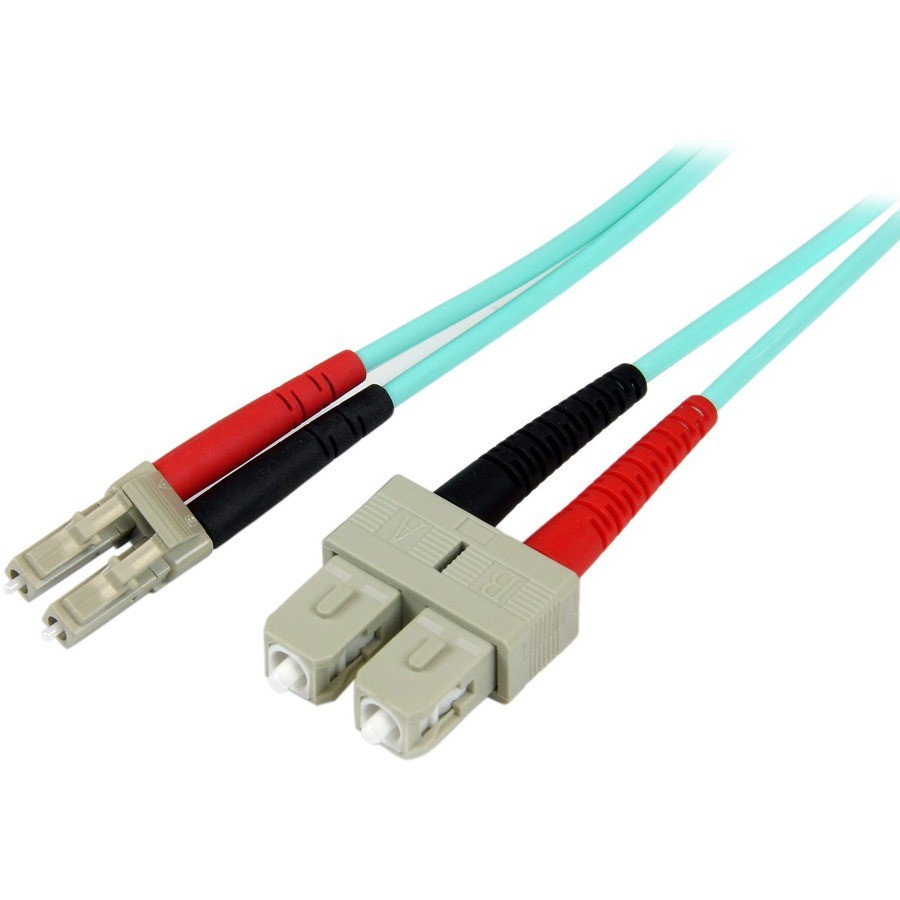 StarTech 2m 10Gb Aqua Multimode Duplex 50/125 LSZH Fiber Optic Cable, LC/SC