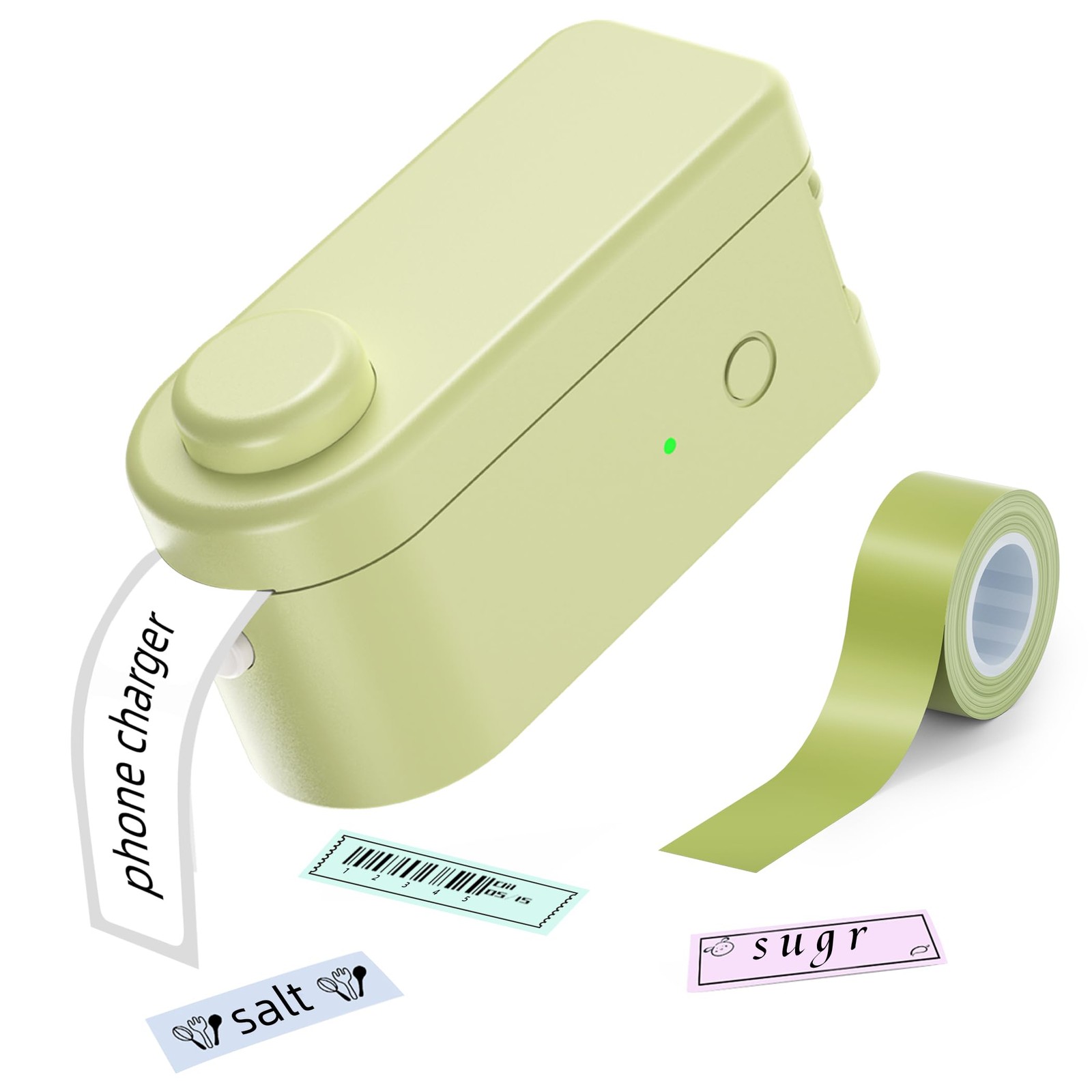 L1 HD Label Maker Machine Tape Portable Rechargeable Waterproof 300DPI Green