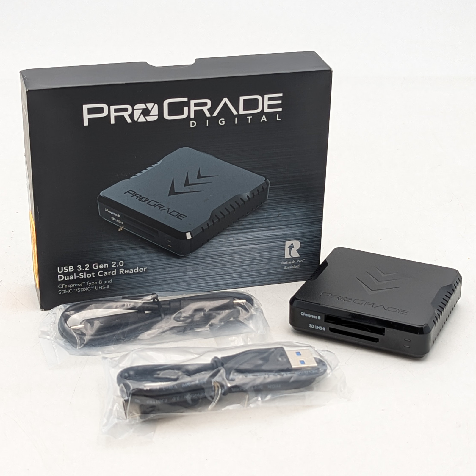 ProGrade Digital USB 3.2 Gen 2.0 Dual-Slot Card Reader (PGRWCFXSDANA) Black