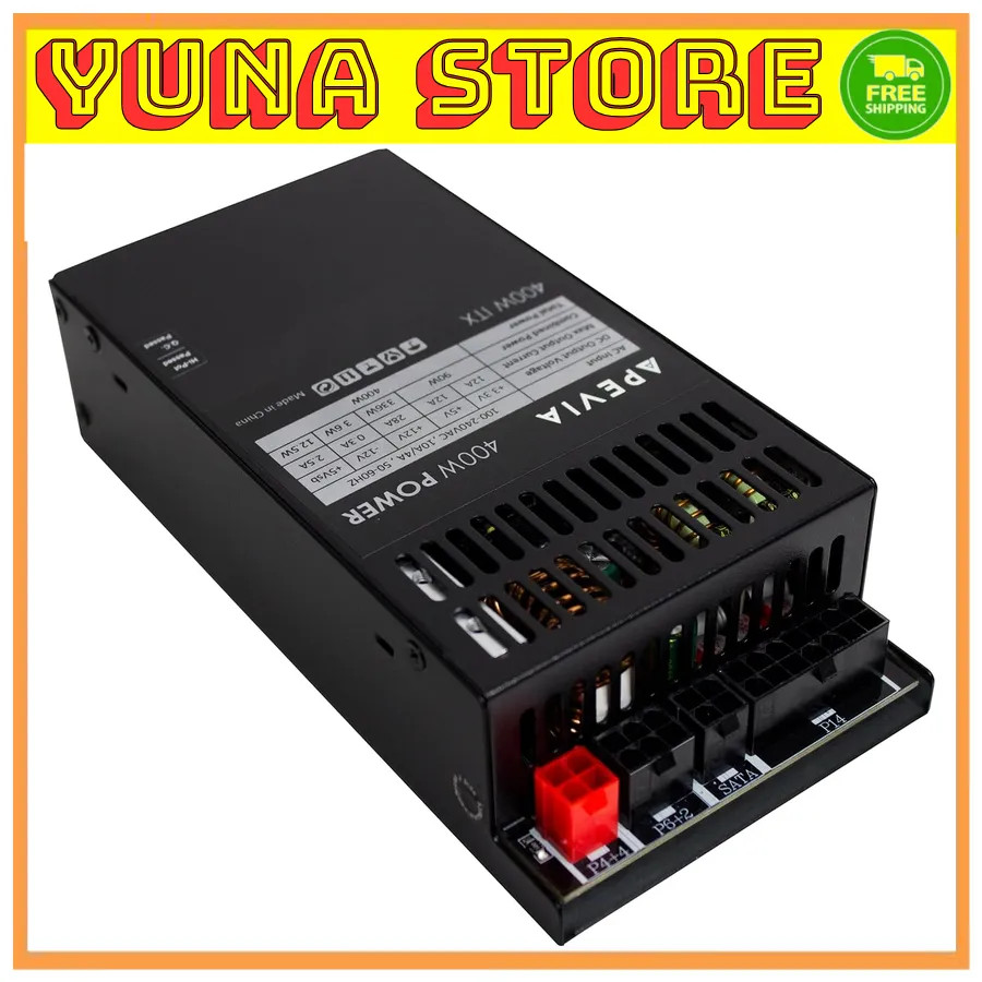 Apevia ITX-PFC400W 400W Fully Modular ITX Power Supply Active PFC 80mm Fan