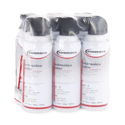 Innovera Compressed 10oz Air Duster Cleaning Can - Pack of 6 (IVR10016)
