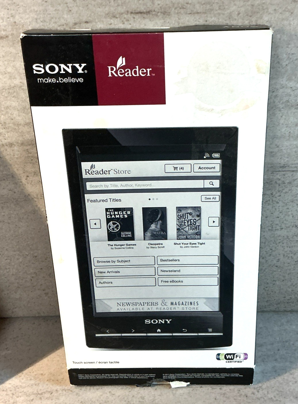 Sony PRS-T1 6" Digital eReader Touchscreen eInk 2GB WiFi Black