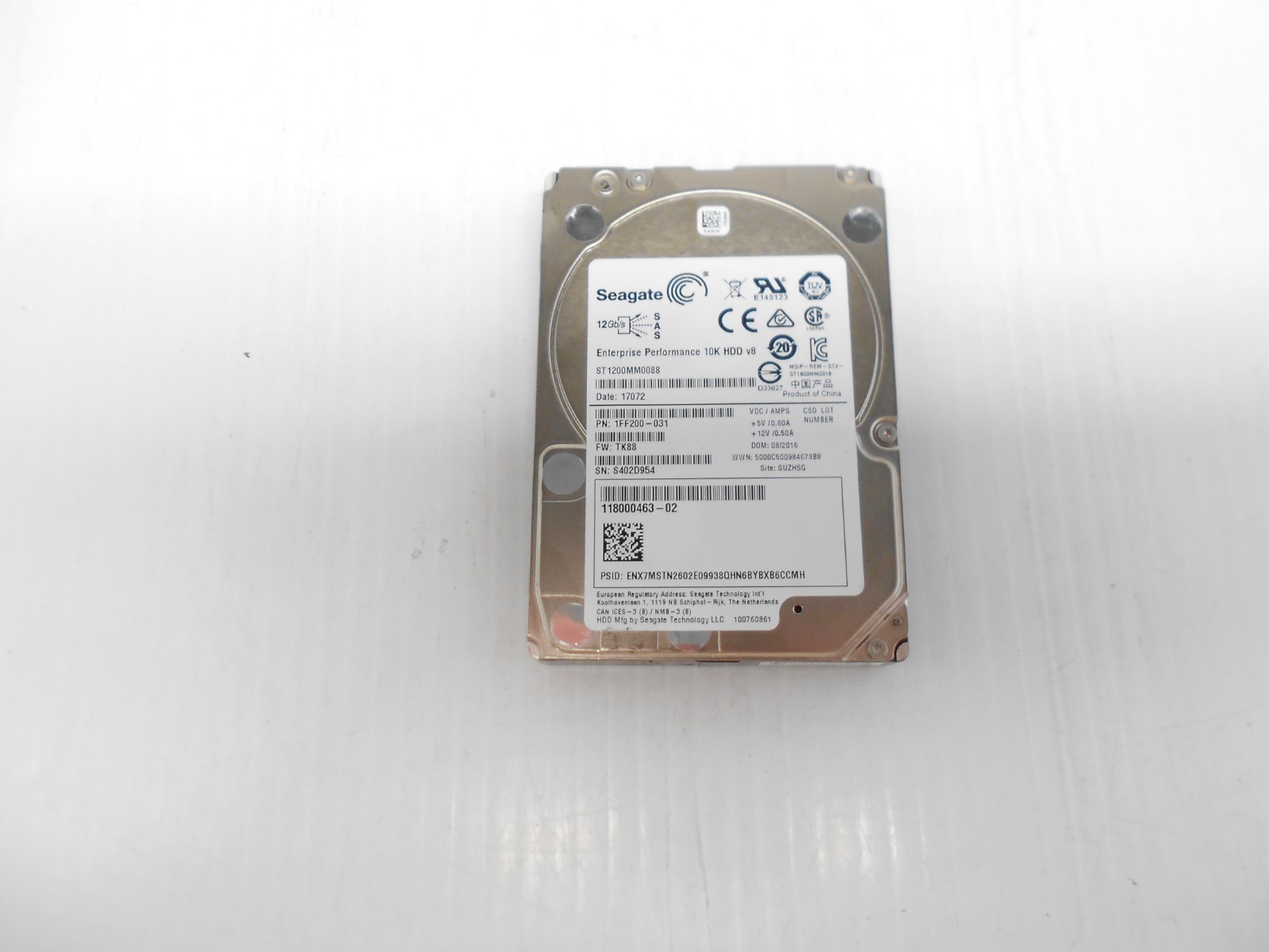 Seagate 1.2TB 10K 12G 12gbps SAS Server Hard Drive 2.5" ST1200MM0088 Dell HP
