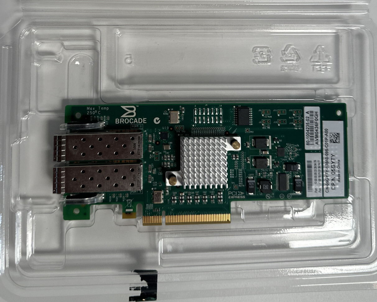 Brocade 825 Dual Port 8 Gbps FC Host Bus Adapter 05GYTY 80-1004235-02 A PCI-e