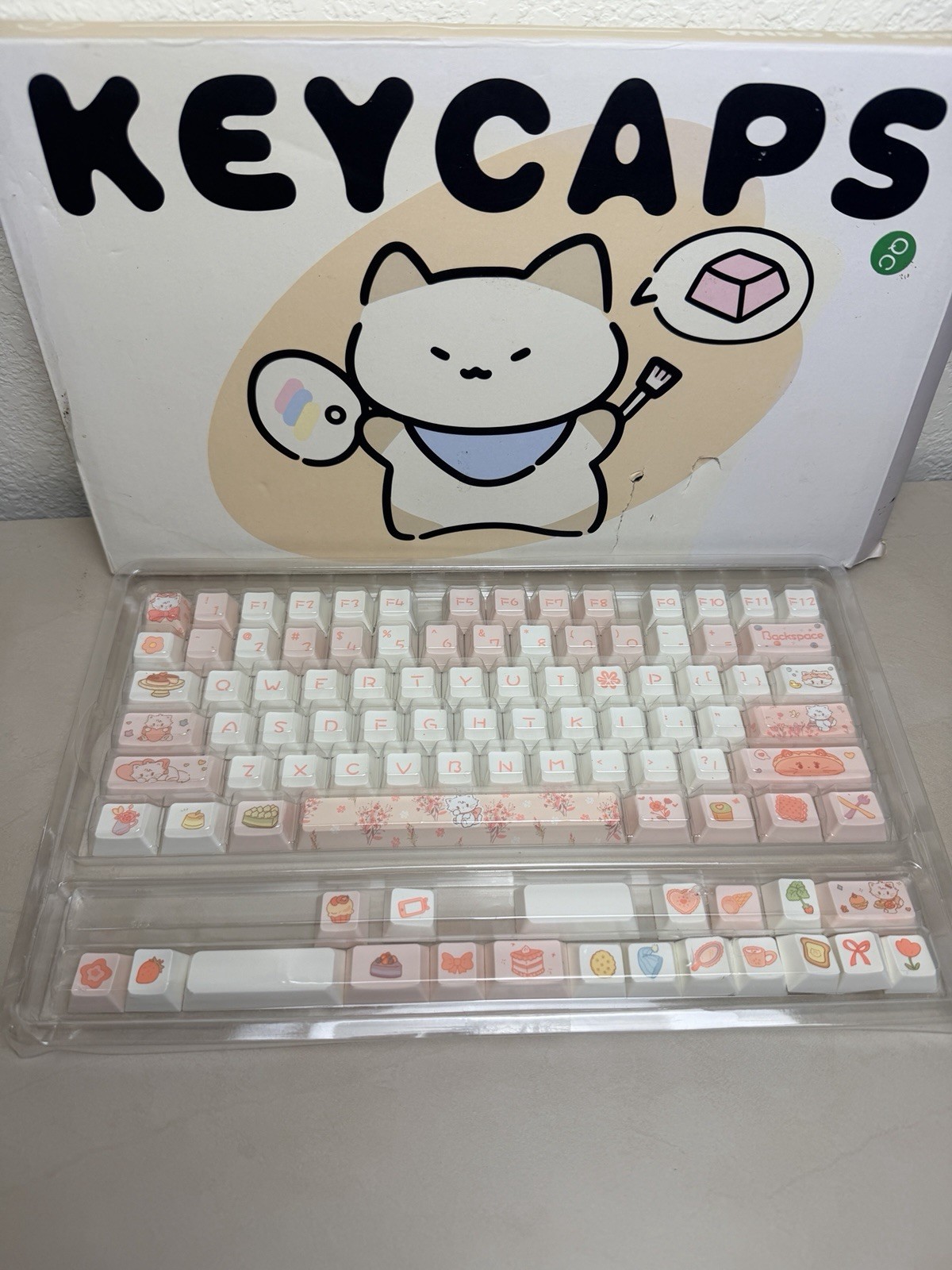 Kawaii Pink Cat Bakery Keycap Set 95 Key XDA Profile PBT Dye Sub Keycaps Cute