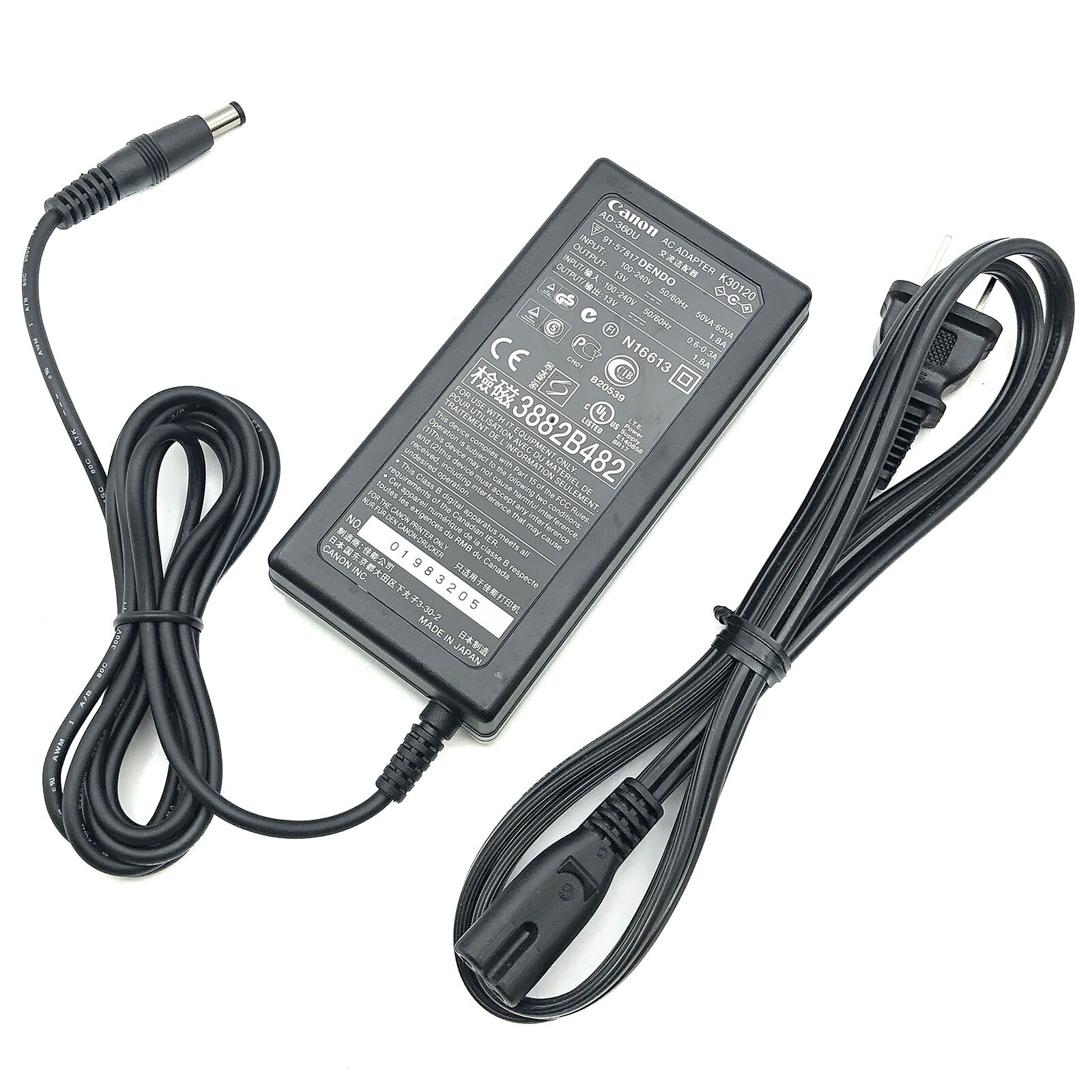 Genuine Canon AC/DC Power Supply Adapter for MK1500 MK2500 Printers OEM