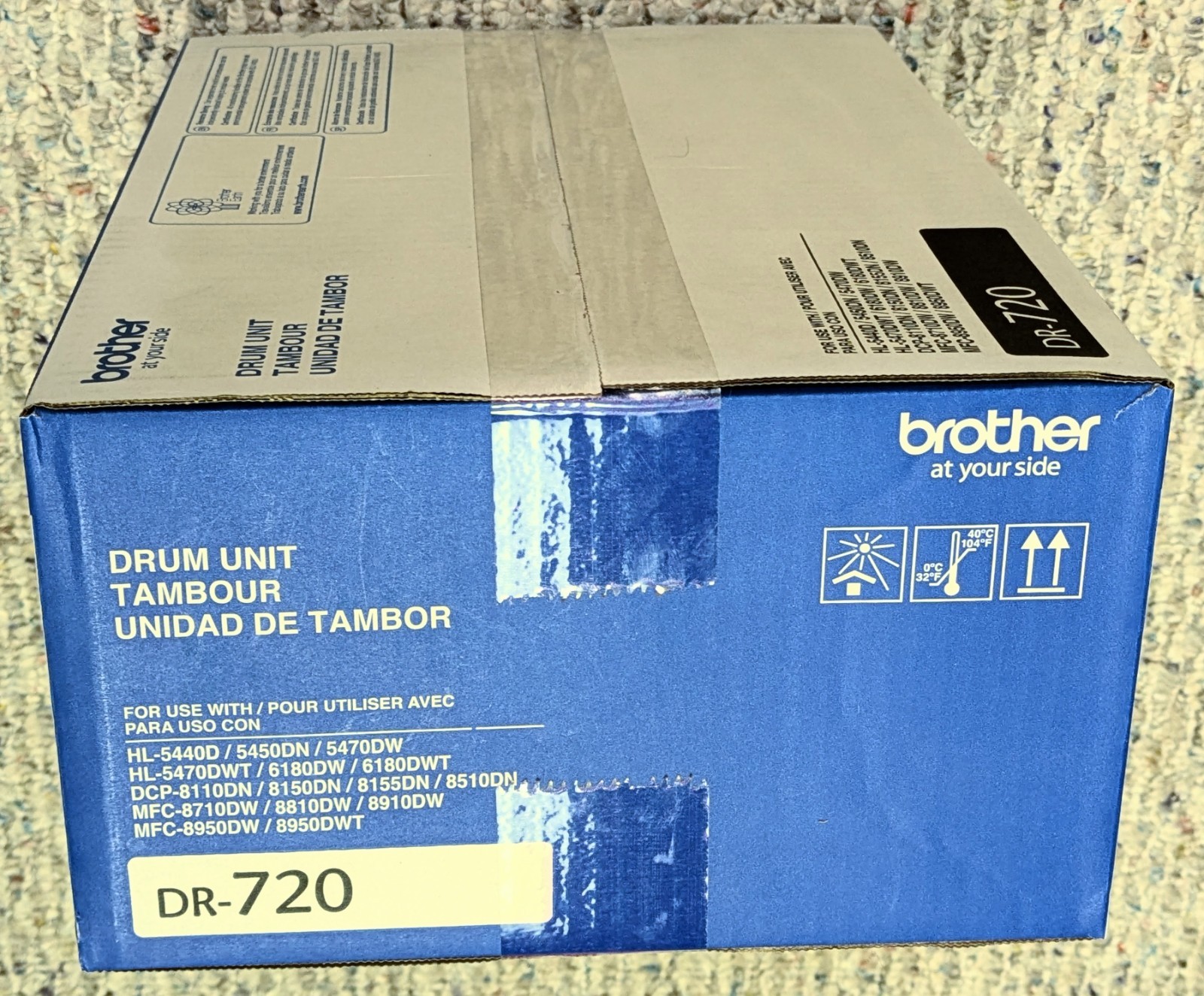 Brother genuine DR-720 drum unit, new in box, with bonus partially used toner