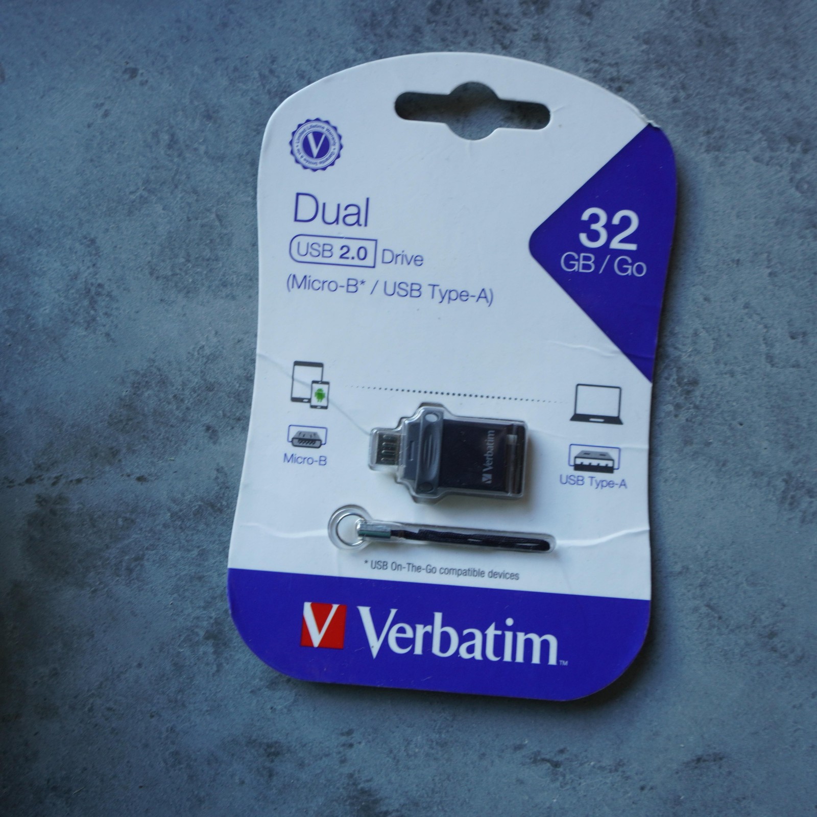 Verbatim Dual USB 2.0 Flash Drive 32GB Micro-B/USB Type-A OTG Android 99139