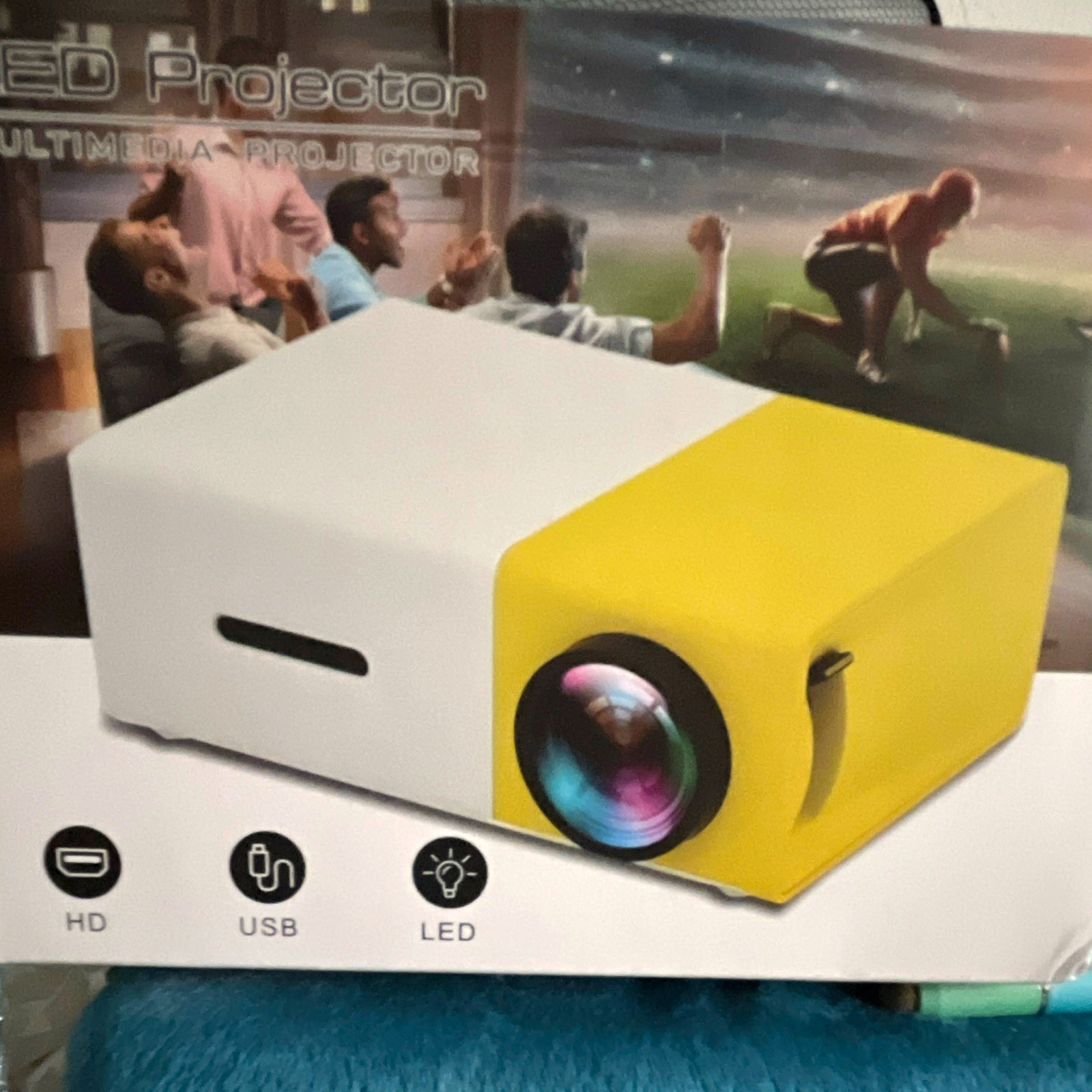 LED Projector Desktop Multimedia LED Projector USB Connectivity White/Yellow