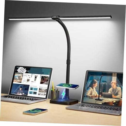 LED Desk Lamp, 24W Double Head Desk Light with Warm/Cool/Daylight White