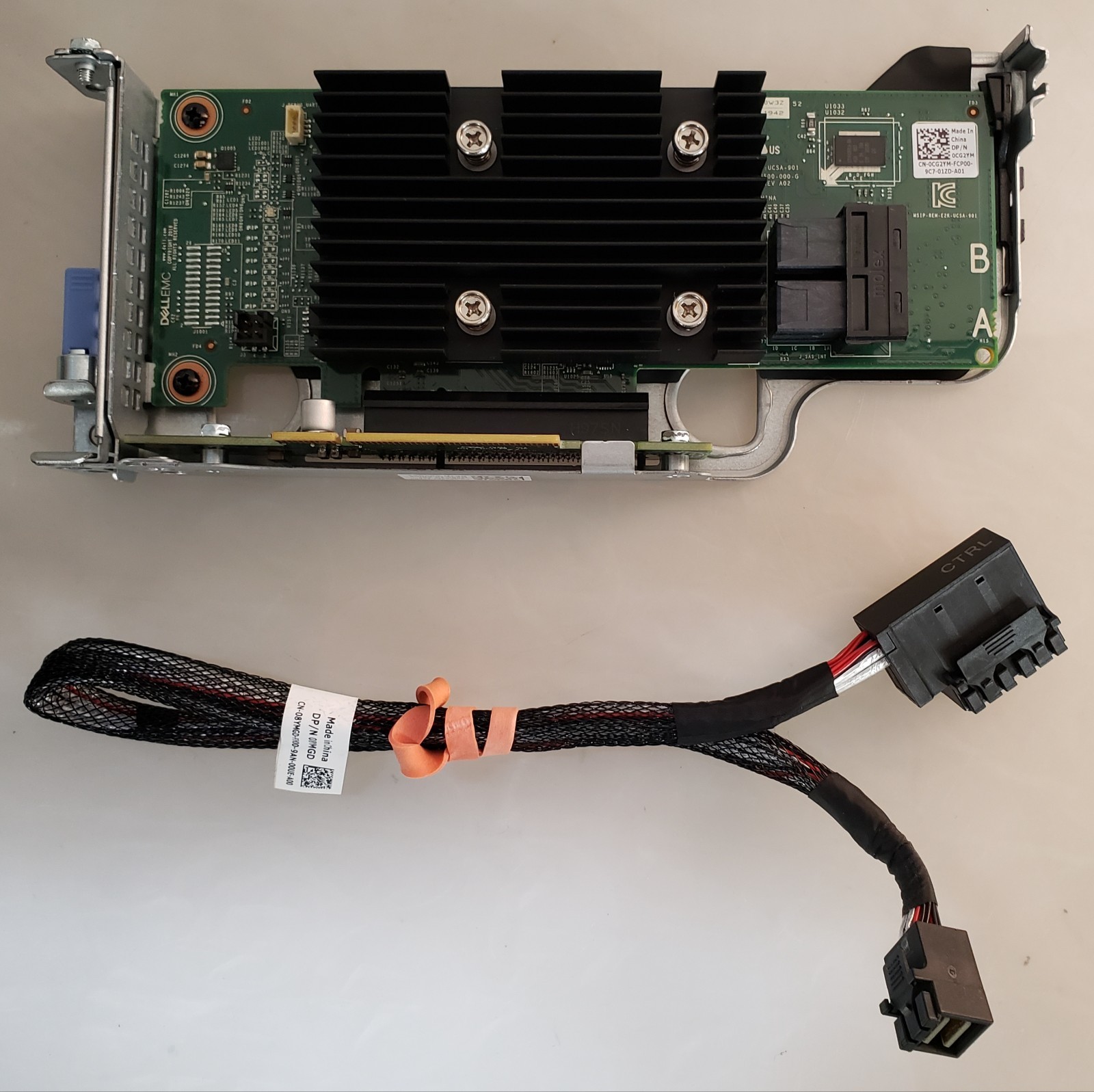 Dell EMC 0CG2YM H330 12Gbps SAS PCIe HBA w/ Riser + Cage + Cable