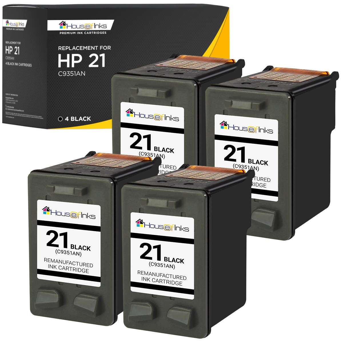 Replacement for HP 21 Black Ink Cartridge Compatible C9351AN for HP Deskjet 4PK
