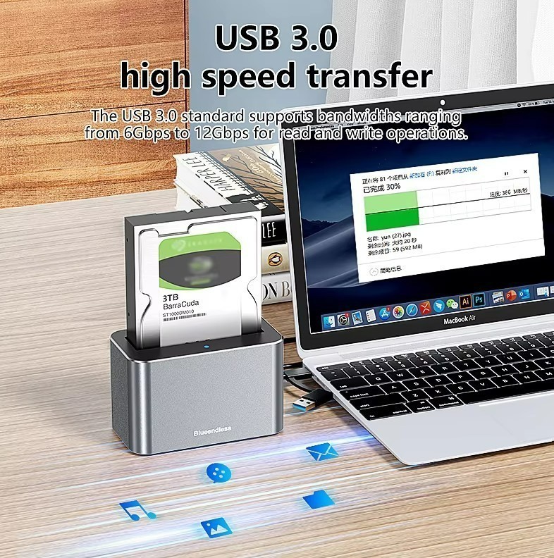 Update Blueendless 2.5/3.5 Inch SAS/SATA Hard Disk External Case Sata to USB 3.0