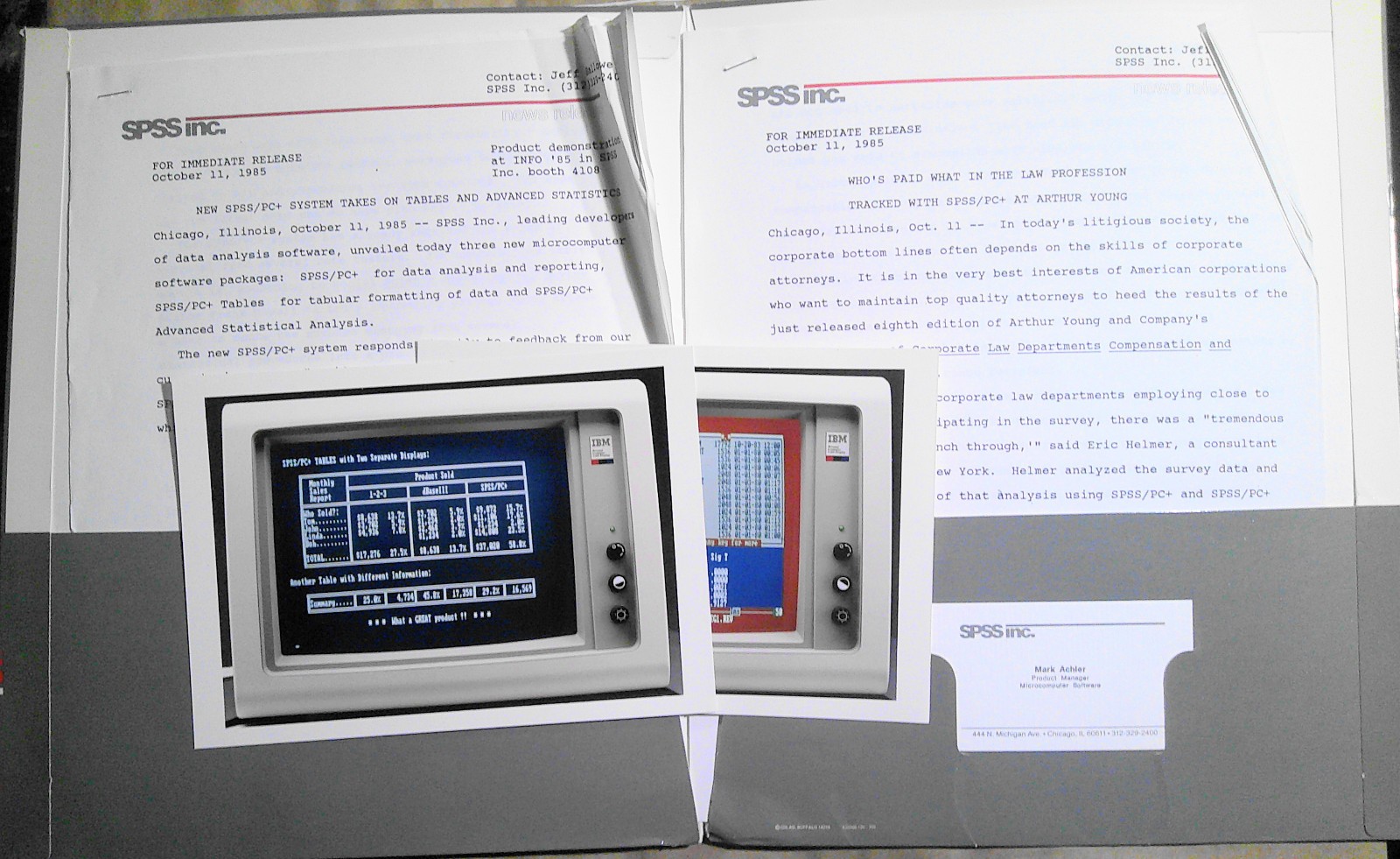 1985 SPSS/PC+ Press Kit - Tables & Advanced Statistics program for IBM PCs