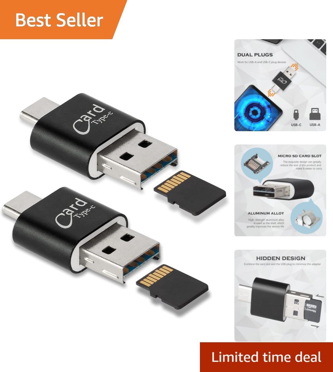 2 Pack] Micro SD Card Reader for Android Phone,Micro SD Card to USB Adapter, ...