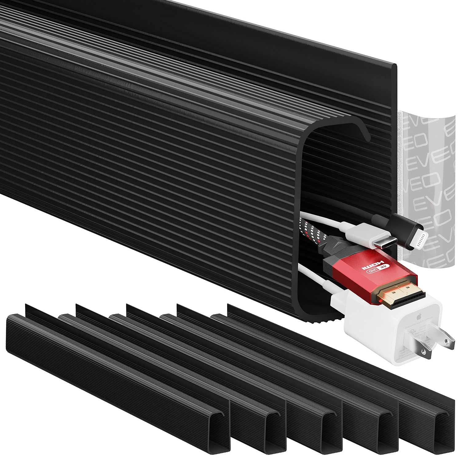 EVEO Cable Management Under Desk Kit (6 Units) - Under Desk Cable Management ...