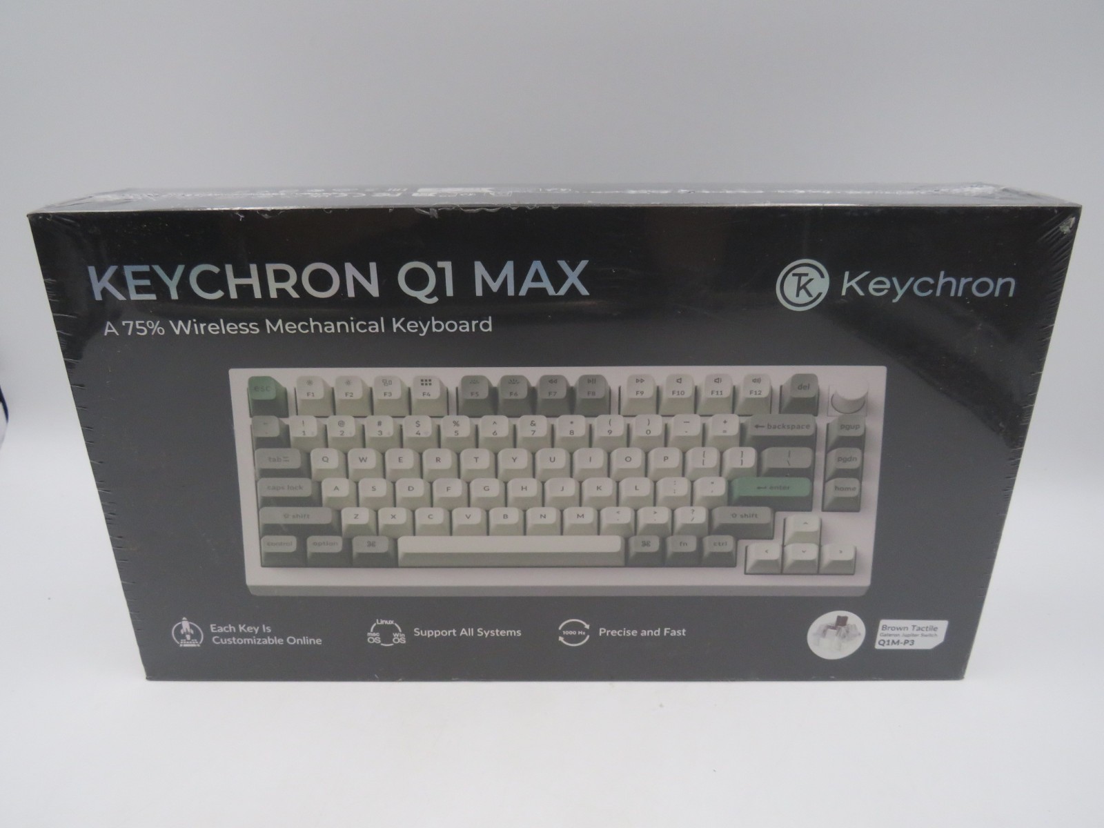 Keychron Q1 Max Shell White Gateron Red 75% Wireless RGB Hot Swap Knob