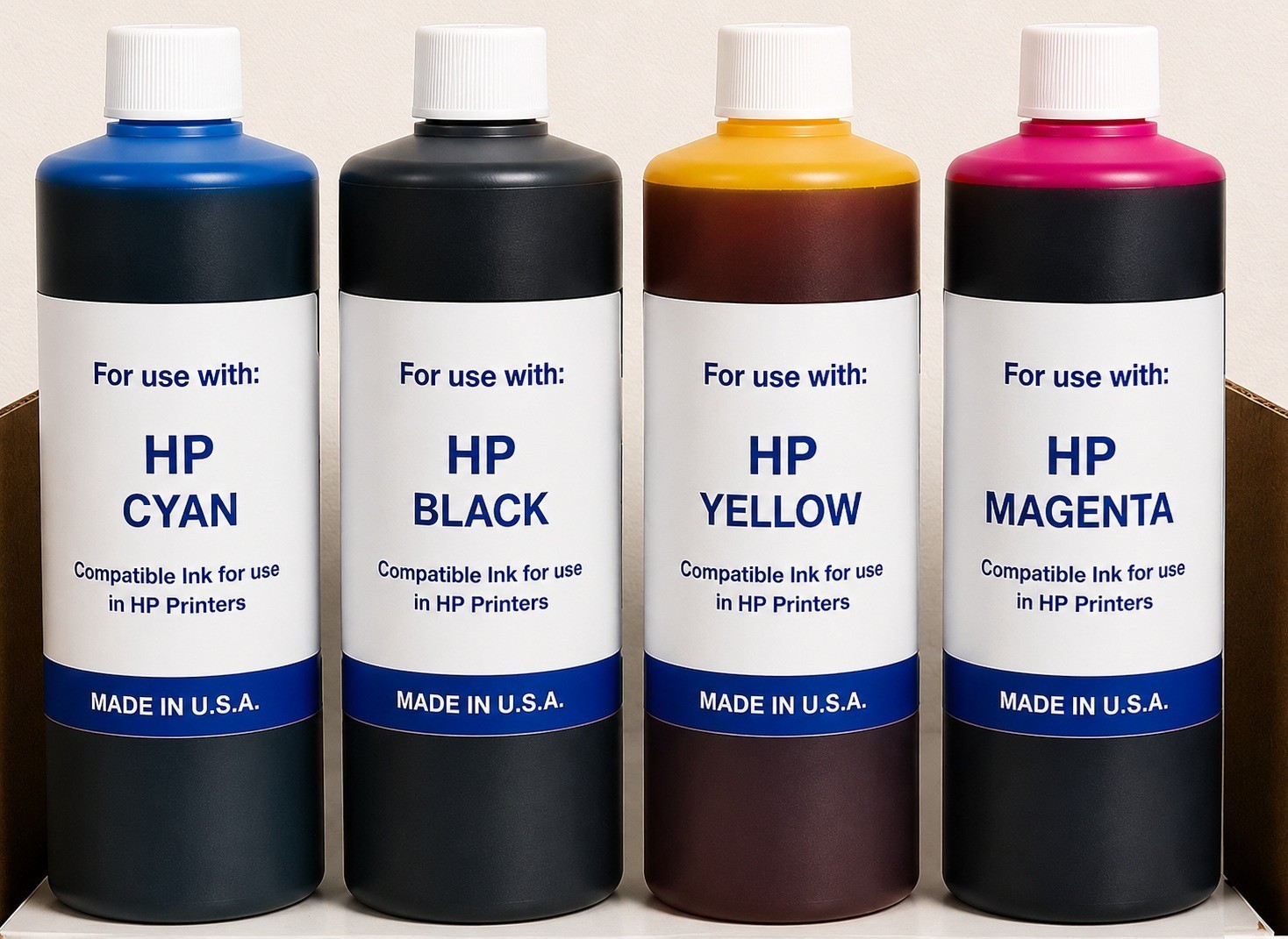 PREMIUM COMPATIBLE DYE BULK INK REFILL FOR HP Pagewide PRINTERS C-Y-M-K 4,000ML