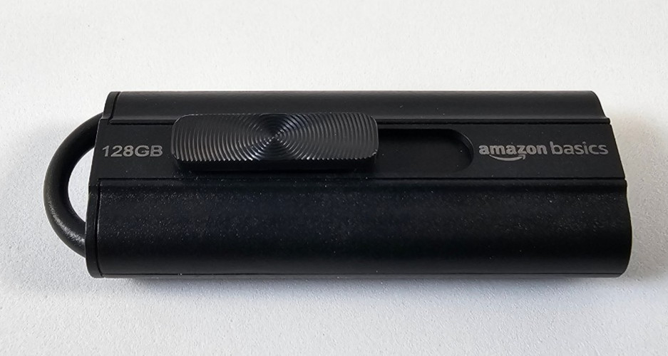 Amazon Basics 128GB USB 3.1 Flash Drive Retractable Slider Thumb Pen Stick New