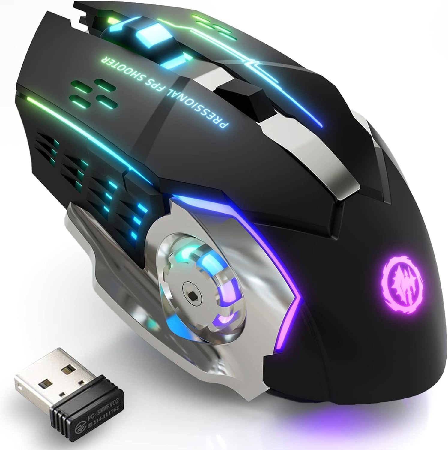 MELOGAGA Wireless Gaming Mouse Bluetooth Mouse RGB Rechargeable 2.4G USB Cordles