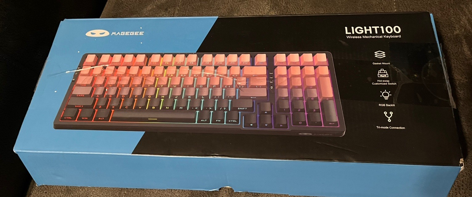 MageGee LIGHT100 Wireless Creamy Keyboard, 96% Gasket Hot Swappable 
