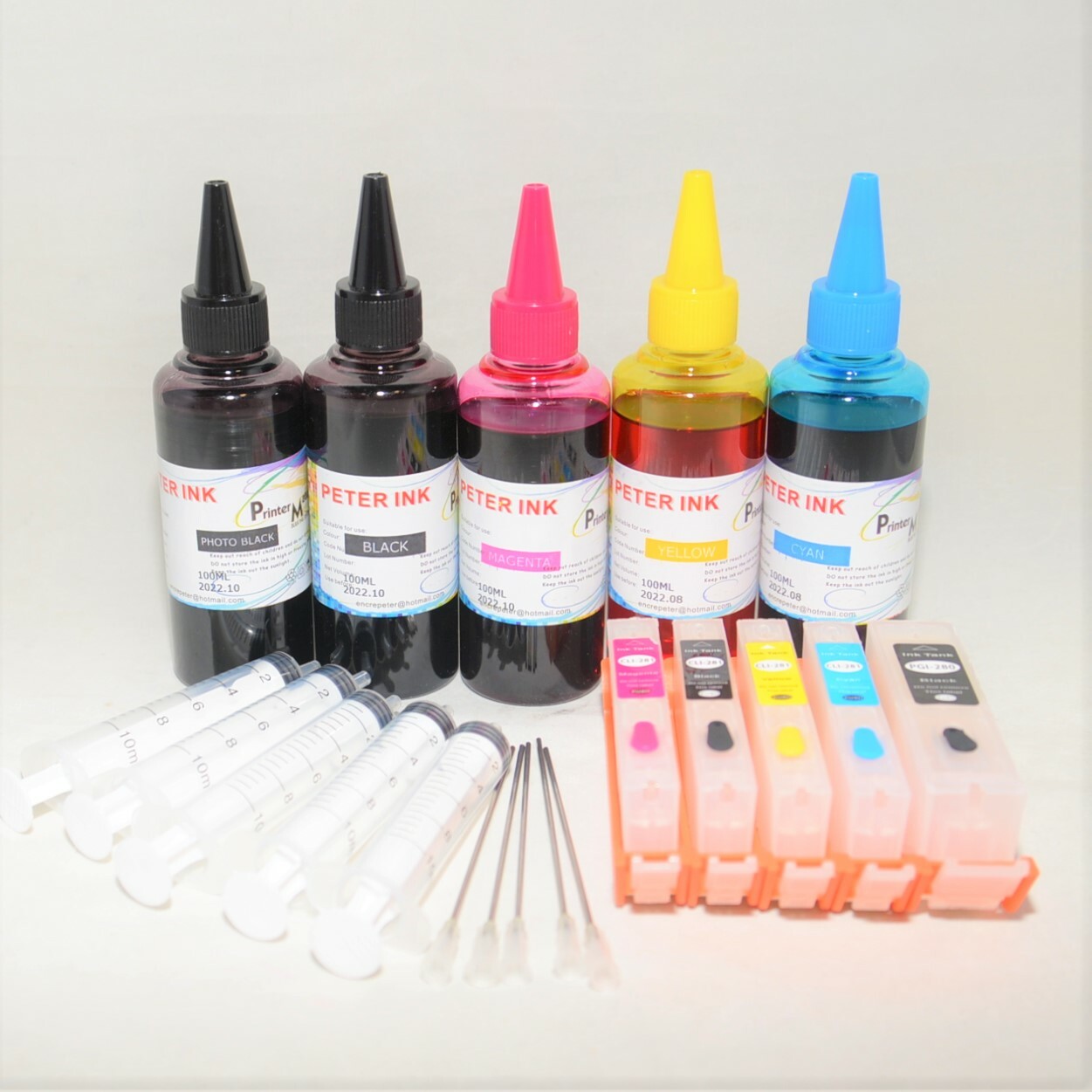 5X100ML Dye refill Ink kit for Canon PGI-280 CLI-281 Cartridge A