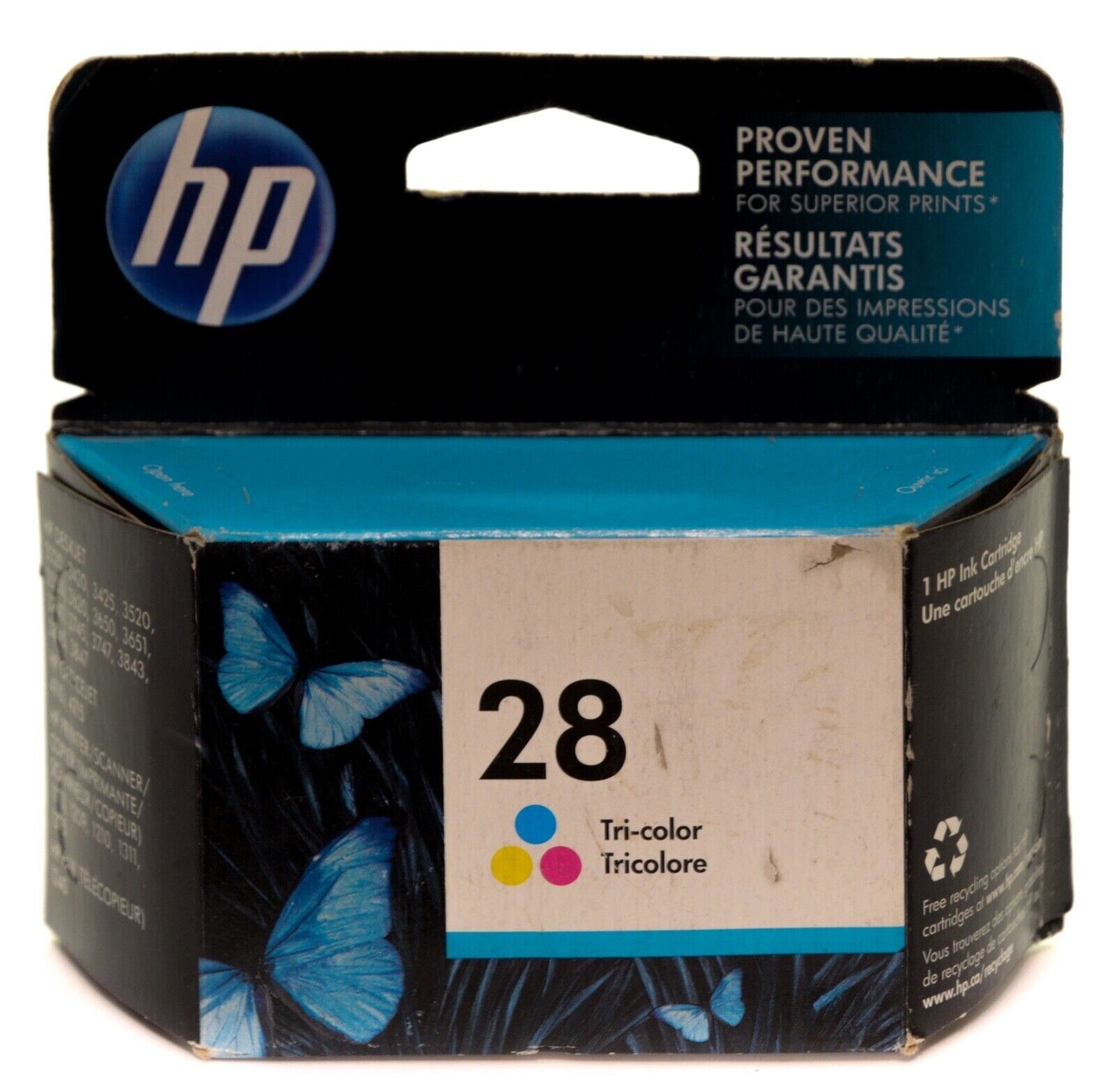 Genuine HP 28 Tri Color Ink Cartridge (C8728A) New Sealed